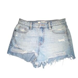 Altar'd State Blue Jean Shorts‎ High-Waisted Distressed, cotton, size 26